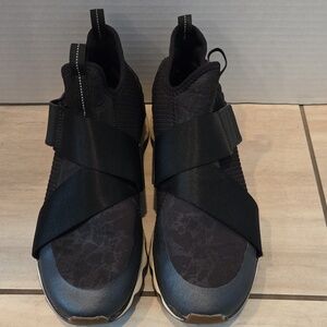 Sorel Womens Black Slip-On Sneakers with Cream Insole